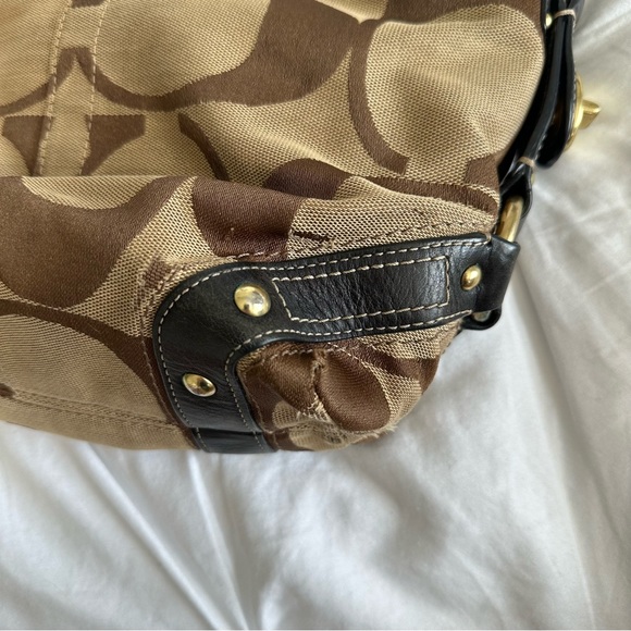 COACH Vintage Hobo Bag Brown Jacquard Signature Monogram Print E0726-10619 - Picture 3 of 16